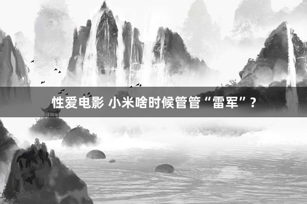 性爱电影 小米啥时候管管“雷军”？