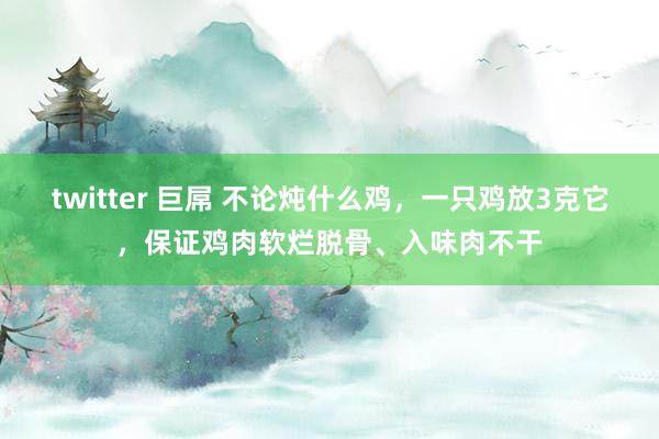twitter 巨屌 不论炖什么鸡，一只鸡放3克它，保证鸡肉软烂脱骨、入味肉不干