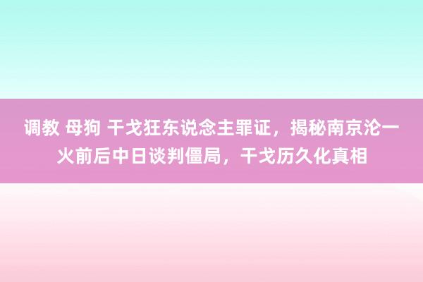 调教 母狗 干戈狂东说念主罪证，揭秘南京沦一火前后中日谈判僵局，干戈历久化真相