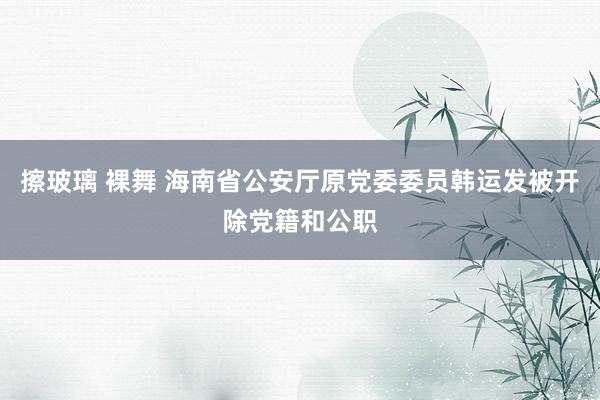 擦玻璃 裸舞 海南省公安厅原党委委员韩运发被开除党籍和公职