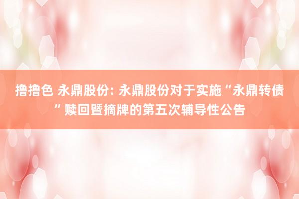 撸撸色 永鼎股份: 永鼎股份对于实施“永鼎转债”赎回暨摘牌的第五次辅导性公告