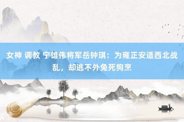 女神 调教 宁雄伟将军岳钟琪：为雍正安适西北战乱，却逃不外兔死狗烹