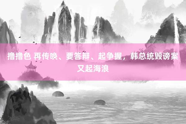 撸撸色 再传唤、要答辩、起争握，韩总统毁谤案又起海浪