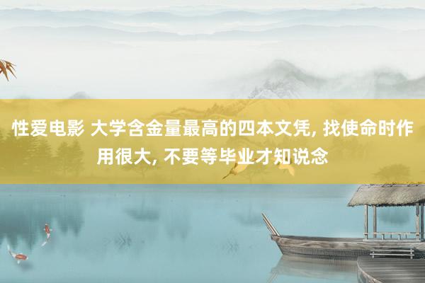性爱电影 大学含金量最高的四本文凭， 找使命时作用很大， 不要等毕业才知说念