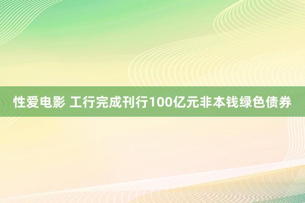 性爱电影 工行完成刊行100亿元非本钱绿色债券