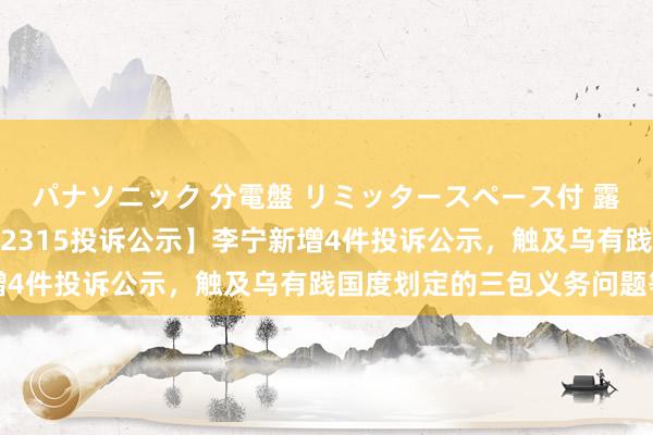 パナソニック 分電盤 リミッタースペース付 露出・半埋込両用形 【12315投诉公示】李宁新增4件投诉公示，触及乌有践国度划定的三包义务问题等