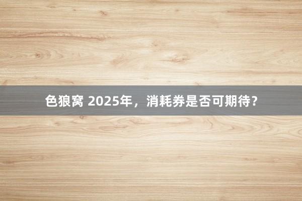色狼窝 2025年，消耗券是否可期待？