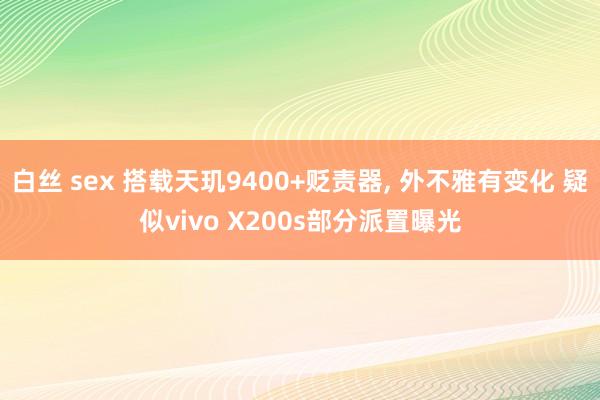 白丝 sex 搭载天玑9400+贬责器， 外不雅有变化 疑似vivo X200s部分派置曝光