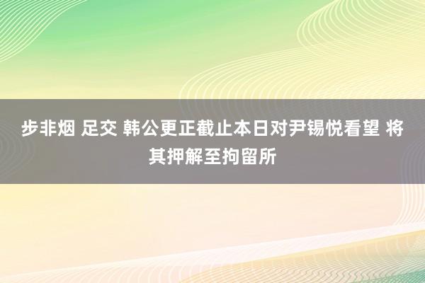 步非烟 足交 韩公更正截止本日对尹锡悦看望 将其押解至拘留所