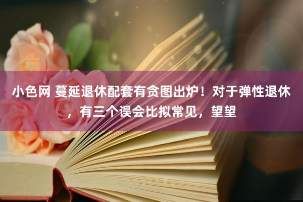 小色网 蔓延退休配套有贪图出炉！对于弹性退休，有三个误会比拟常见，望望