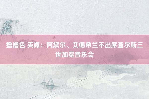 撸撸色 英媒：阿黛尔、艾德希兰不出席查尔斯三世加冕音乐会