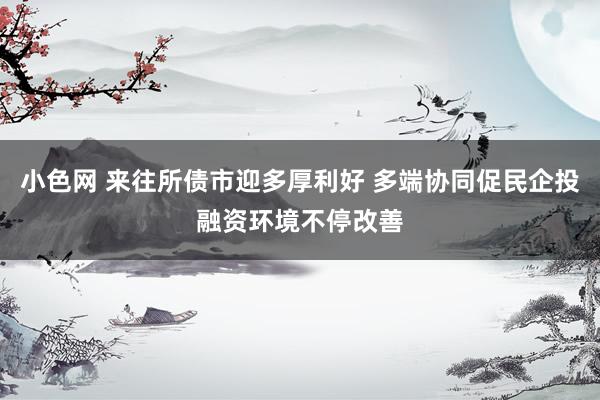 小色网 来往所债市迎多厚利好 多端协同促民企投融资环境不停改善