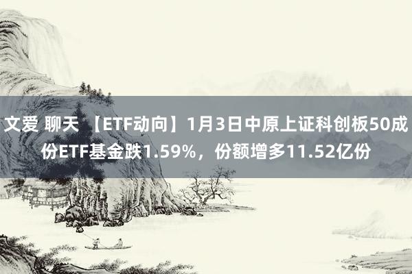 文爱 聊天 【ETF动向】1月3日中原上证科创板50成份ETF基金跌1.59%，份额增多11.52亿份