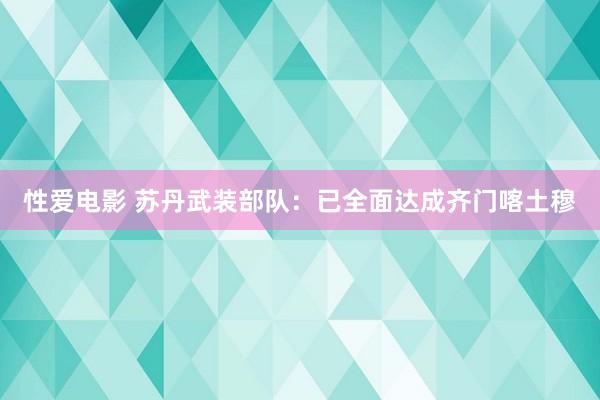 性爱电影 苏丹武装部队：已全面达成齐门喀土穆
