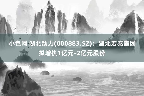 小色网 湖北动力(000883.SZ)：湖北宏泰集团拟增执1亿元-2亿元股份