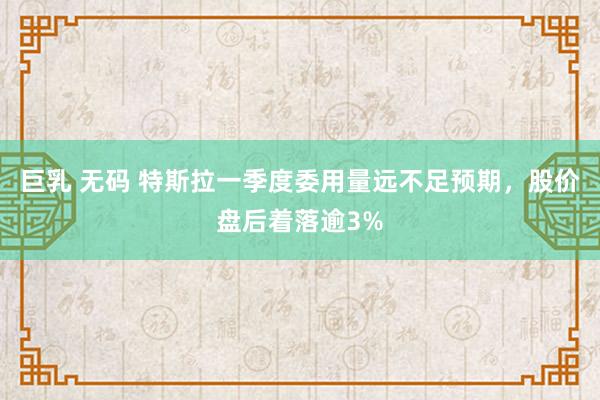 巨乳 无码 特斯拉一季度委用量远不足预期，股价盘后着落逾3%