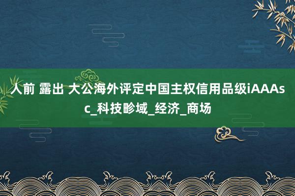 人前 露出 大公海外评定中国主权信用品级iAAAsc_科技畛域_经济_商场