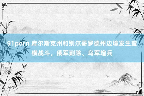 91porn 库尔斯克州和别尔哥罗德州边境发生蛮横战斗，俄军剿除、乌军增兵