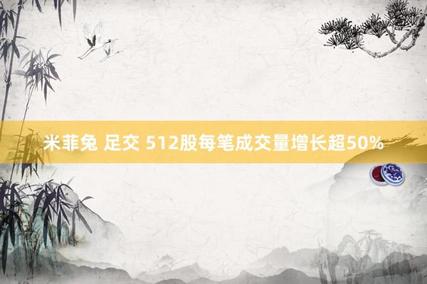 米菲兔 足交 512股每笔成交量增长超50%