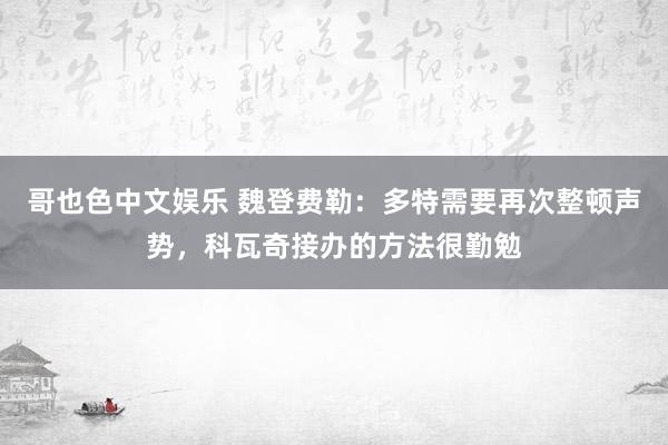 哥也色中文娱乐 魏登费勒：多特需要再次整顿声势，科瓦奇接办的方法很勤勉