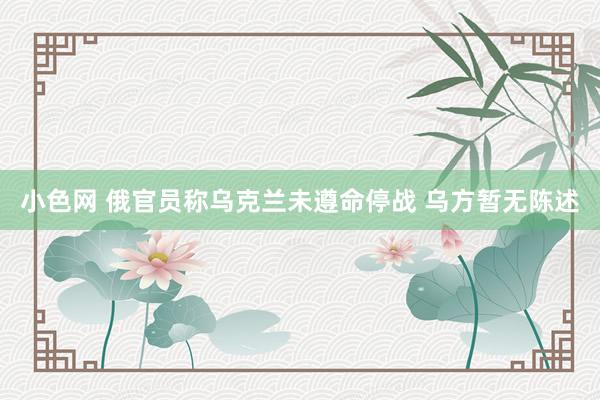 小色网 俄官员称乌克兰未遵命停战 乌方暂无陈述