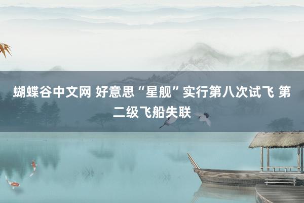 蝴蝶谷中文网 好意思“星舰”实行第八次试飞 第二级飞船失联