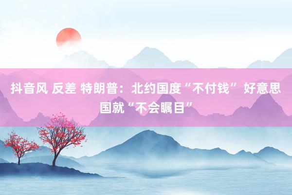 抖音风 反差 特朗普：北约国度“不付钱” 好意思国就“不会瞩目”