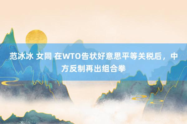 范冰冰 女同 在WTO告状好意思平等关税后，中方反制再出组合拳