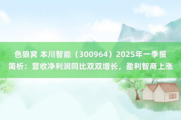 色狼窝 本川智能（300964）2025年一季报简析：营收净利润同比双双增长，盈利智商上涨